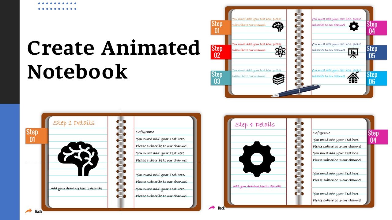 Create Notebook animation Infographic