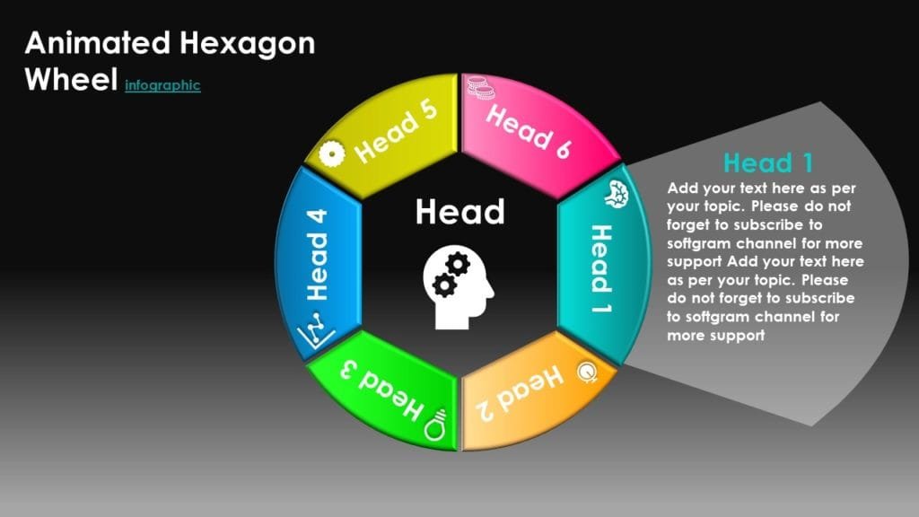 Create Animated Hexagon Wheel using Morph Transition - softgram