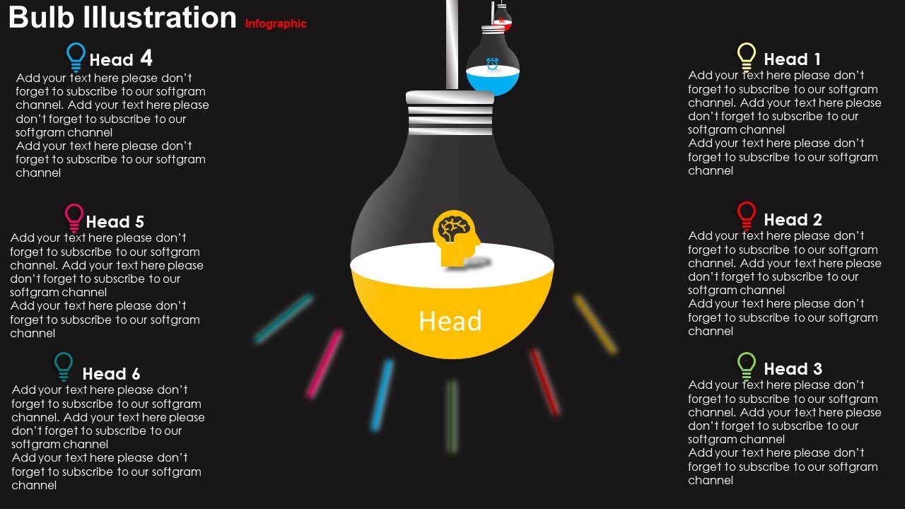 Created Animated Illustration bulb infographic