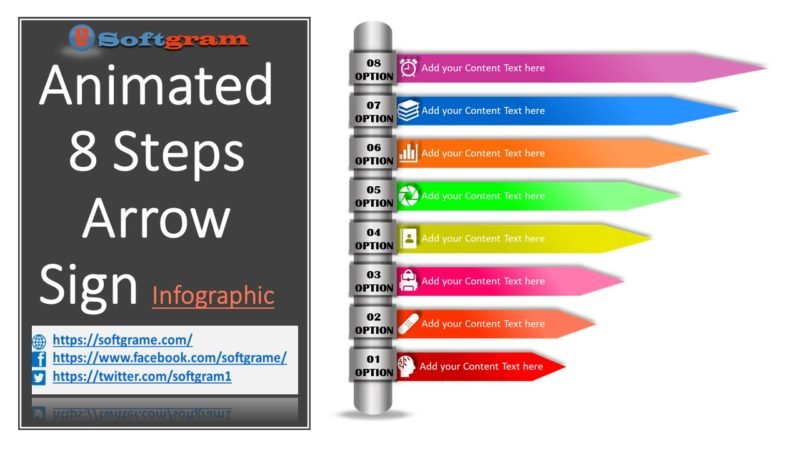 Create Animated 8 Steps Arrow signs Infographic