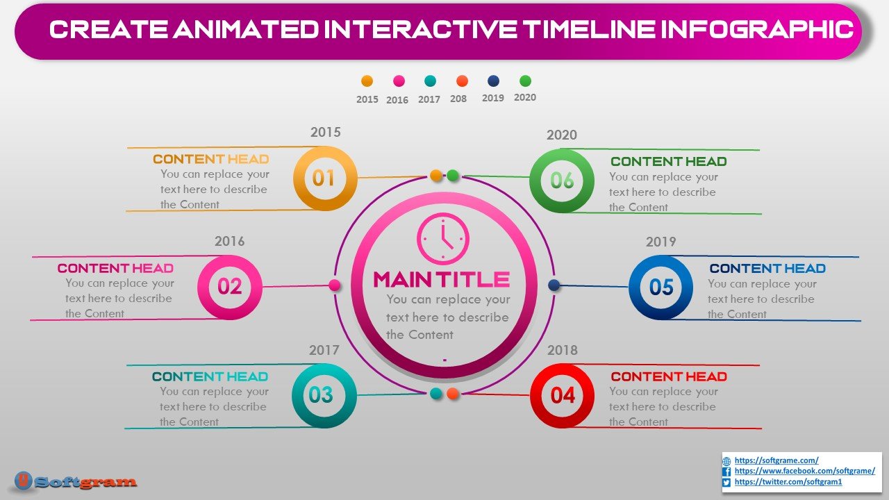 Create Animated interactive timeline Infographic