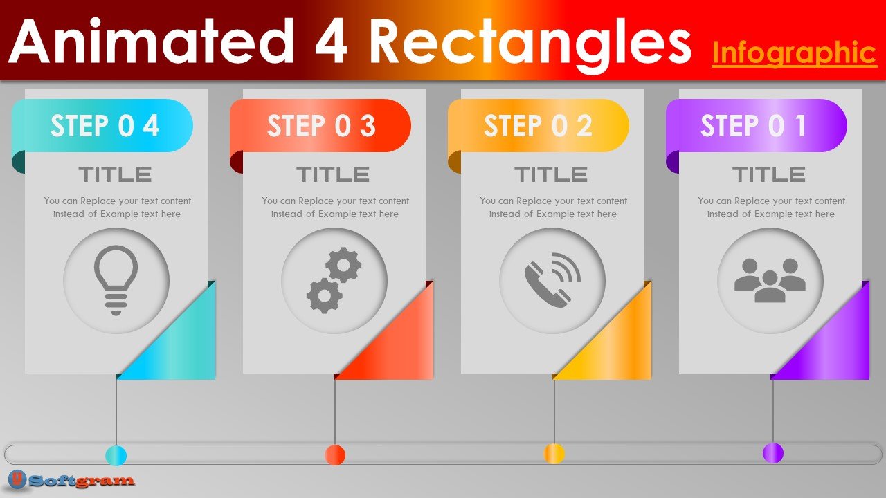 Create Animated 4 Rectangles Infographic