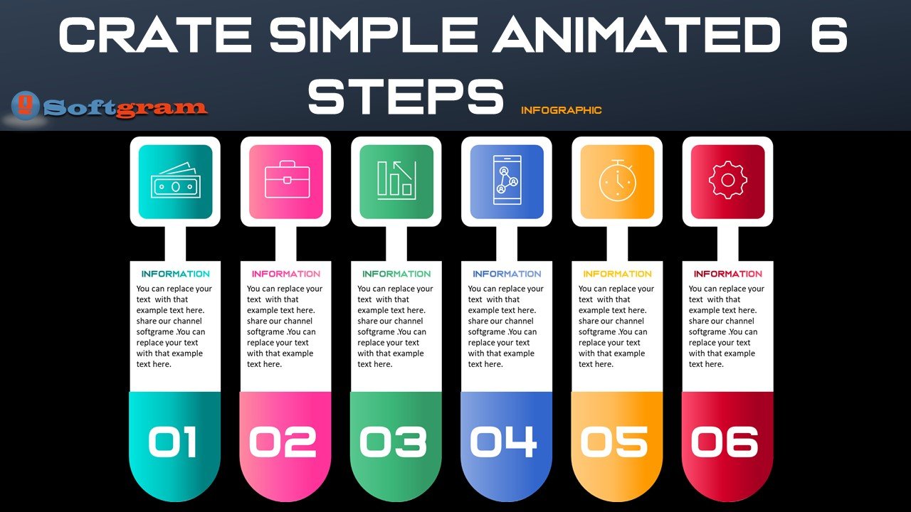 Create Simple Animated 6 Steps Infographic