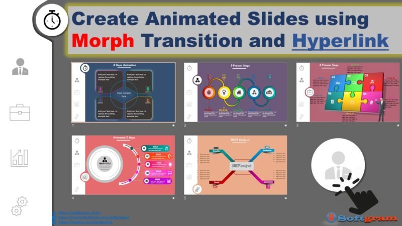 Create Animated 5 Powerpoint slides using Morph transition and Hyperlink