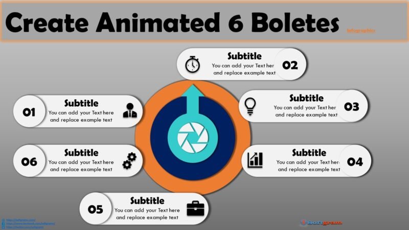 Create Animated 6 Boletes Infographics